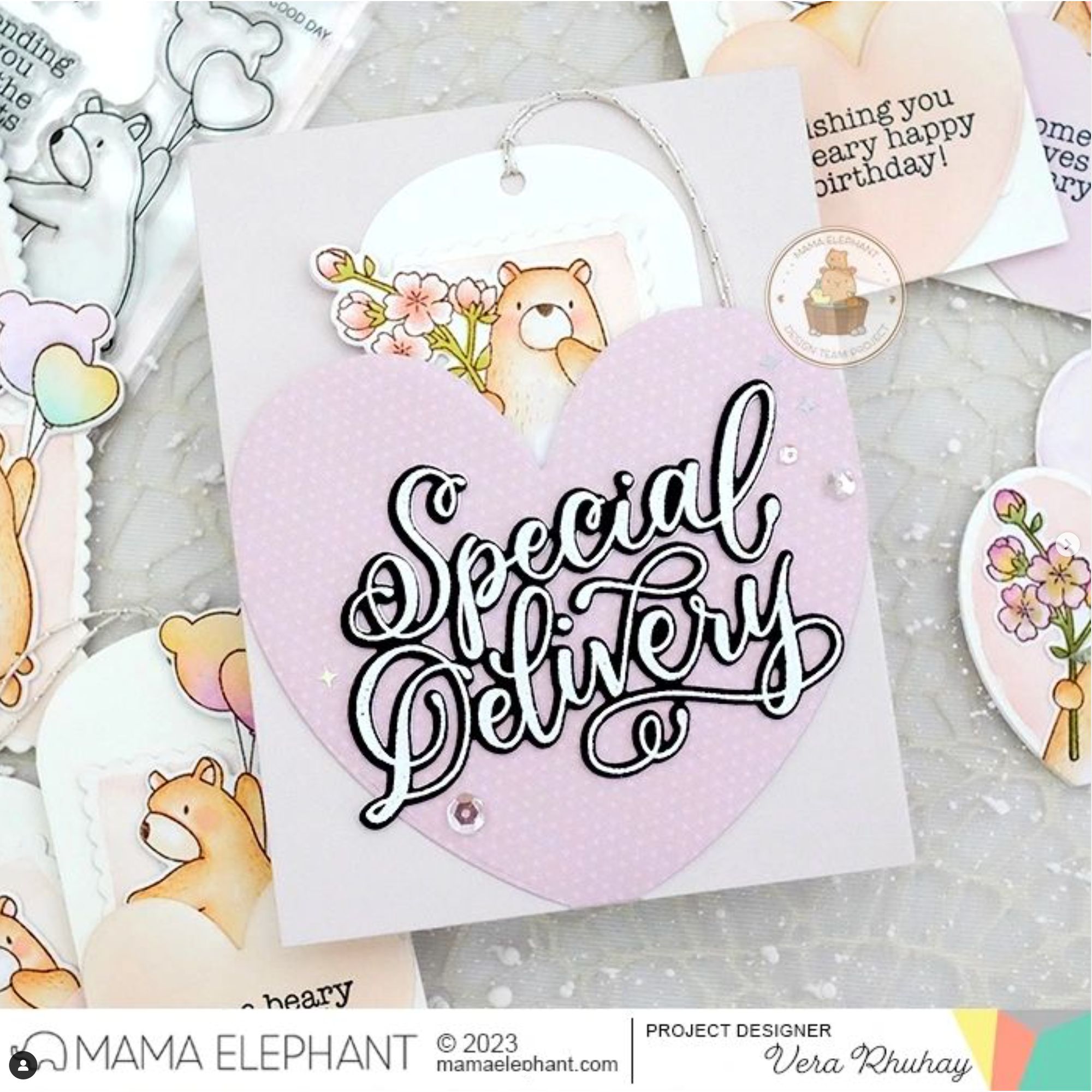 Mama Elephant Clear Stamps Beary Good Day special delivery