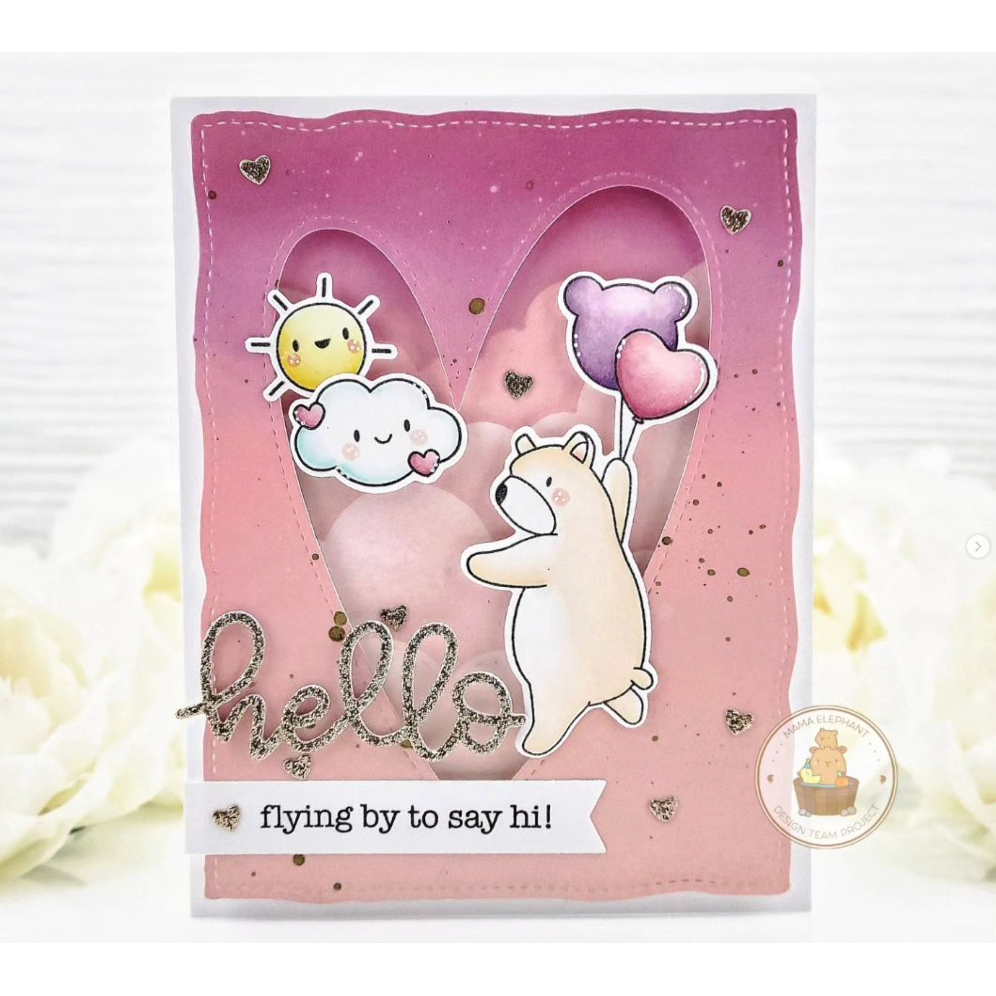 Mama Elephant MOD HEART Creative Steel Dies hello