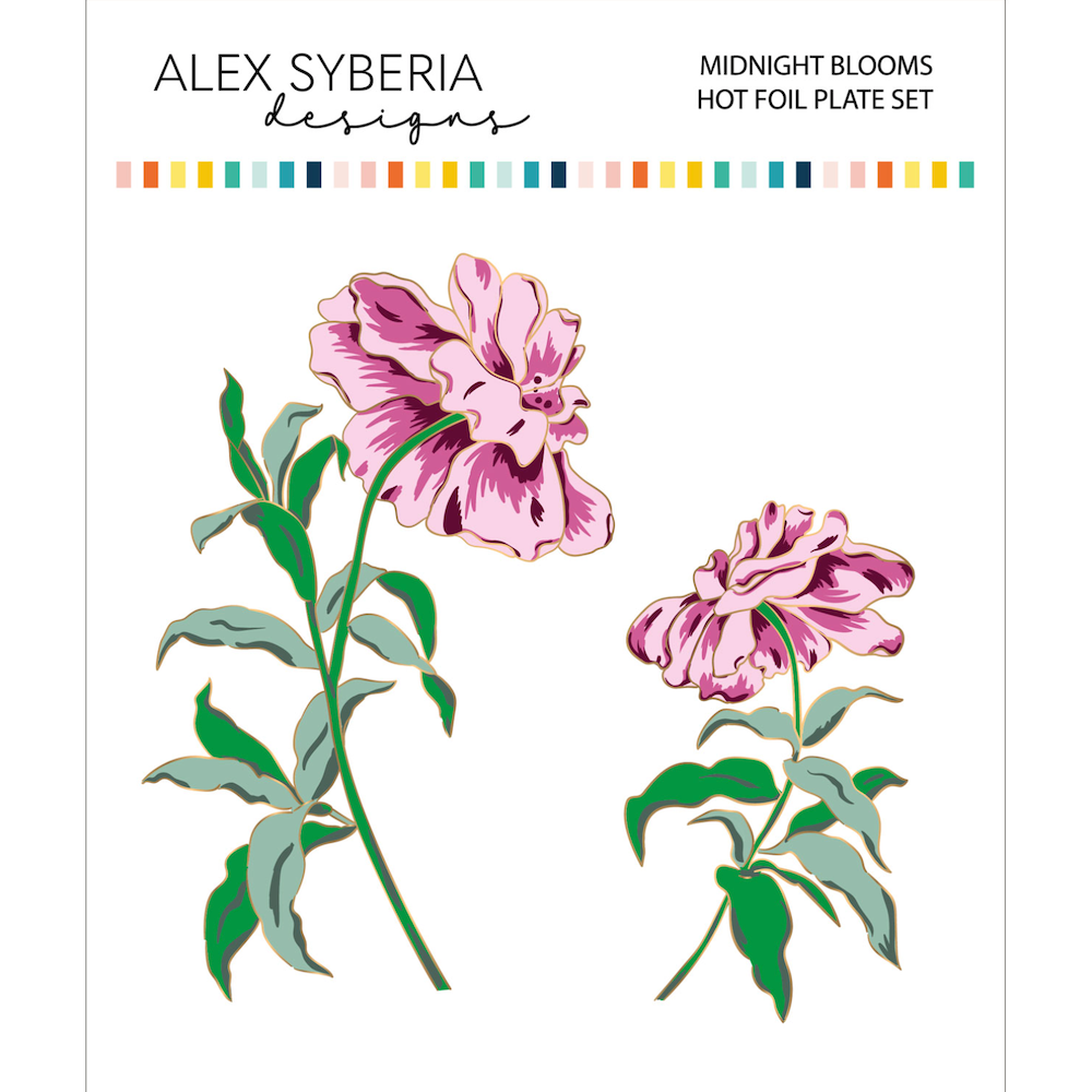Alex Syberia Designs Midnight Blooms Hot Foil Plate asd-hf-141