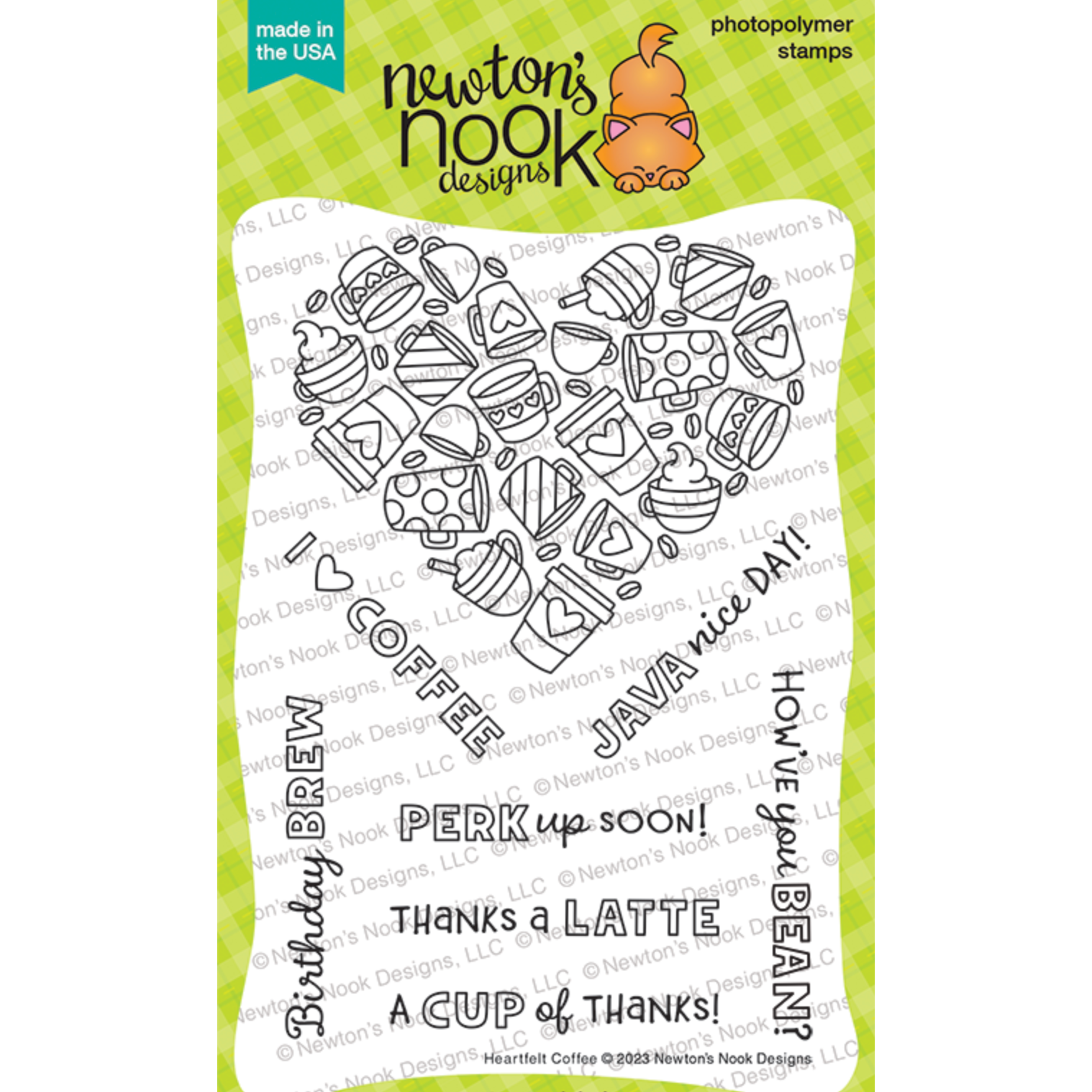 Newton's Nook Designs Heartfelt Coffee Clear Stamps nn2311s04