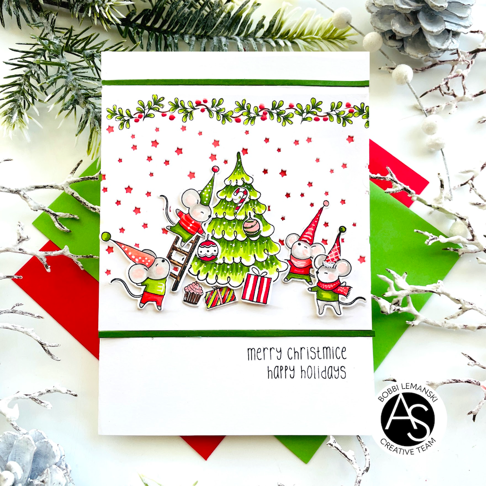 Alex Syberia Designs Merry Christmice Clear Stamp Set asd-sta-133 decorate