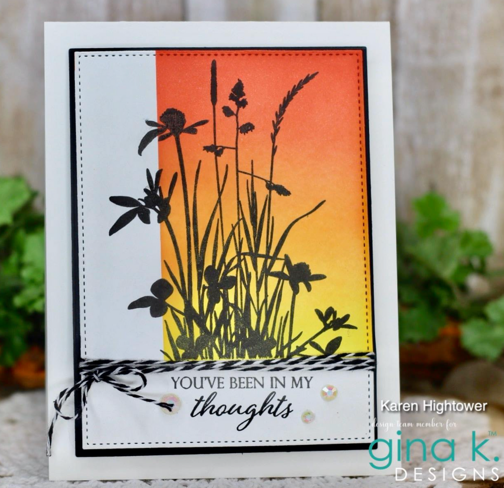 Gina K Designs AUTUMN SILHOUETTES Clear Stamps 6989 you've been in my thoughts