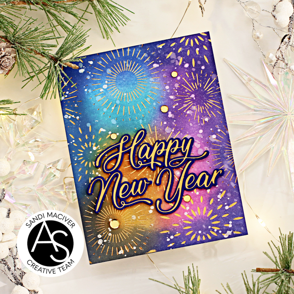 Alex Syberia Designs Brilliant Burst Hot Foil Plate Set asd-hf-132 fireworks