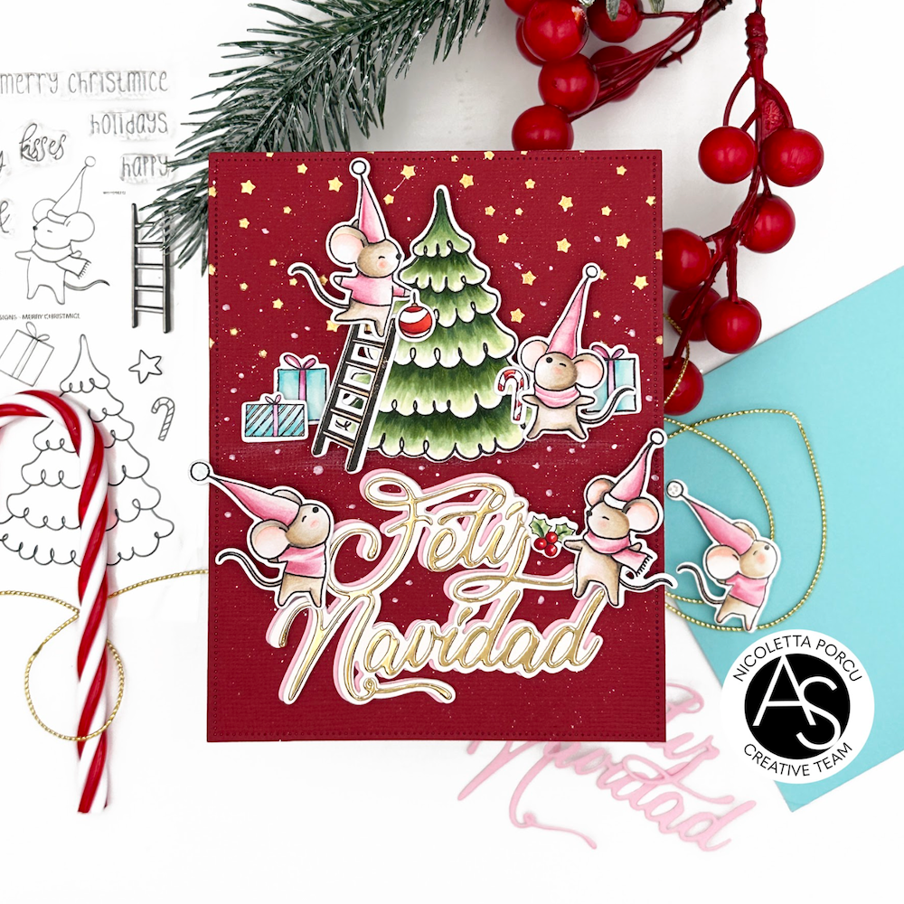 Alex Syberia Designs Feliz Navidad Hot Foil Plate asd-hf-134 mice