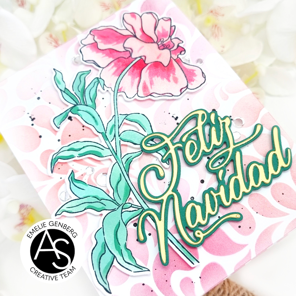 Alex Syberia Designs Feliz Navidad Hot Foil Plate asd-hf-134 flower