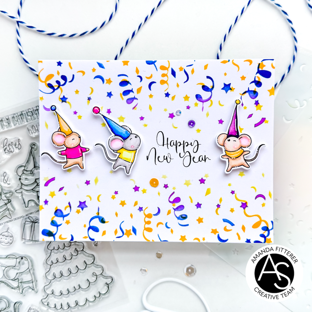 Alex Syberia Designs Festive Fun Layering Stencil Set asd-ste-108 happy