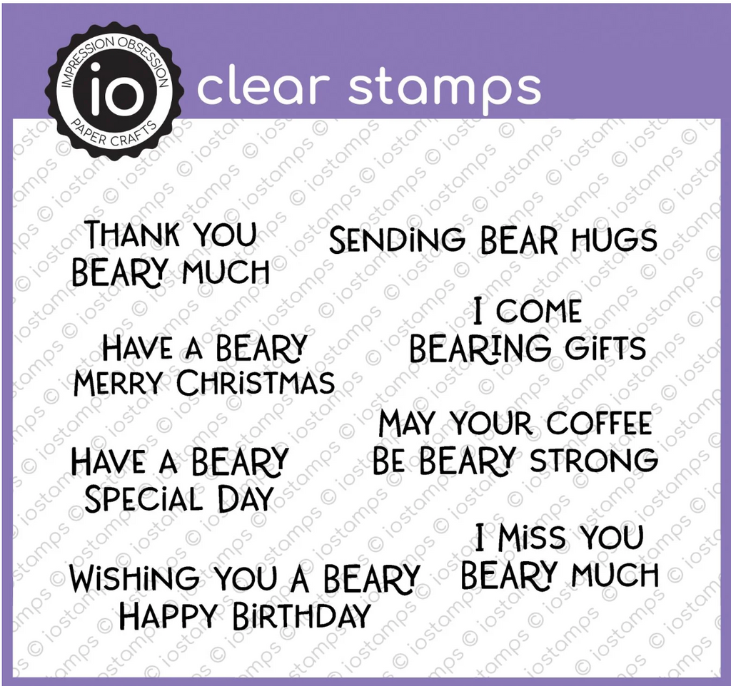 Impression Obsession Clear Stamps Bear Sayings mc1216