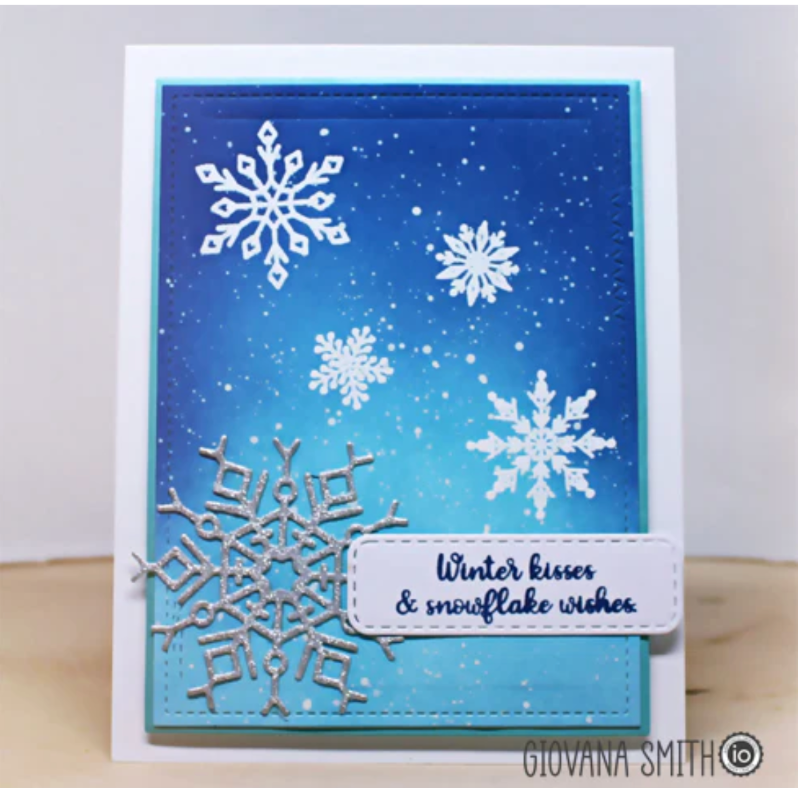 Impression Obsession Clear Stamps Winter Snowflake Sayings cs1232 winter kisses
