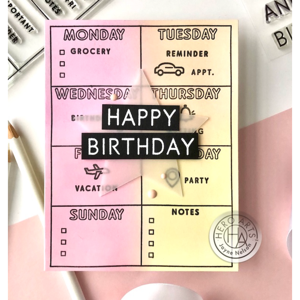 Hero Arts Clear Stamps Weekly Planner cm738 happy birthday