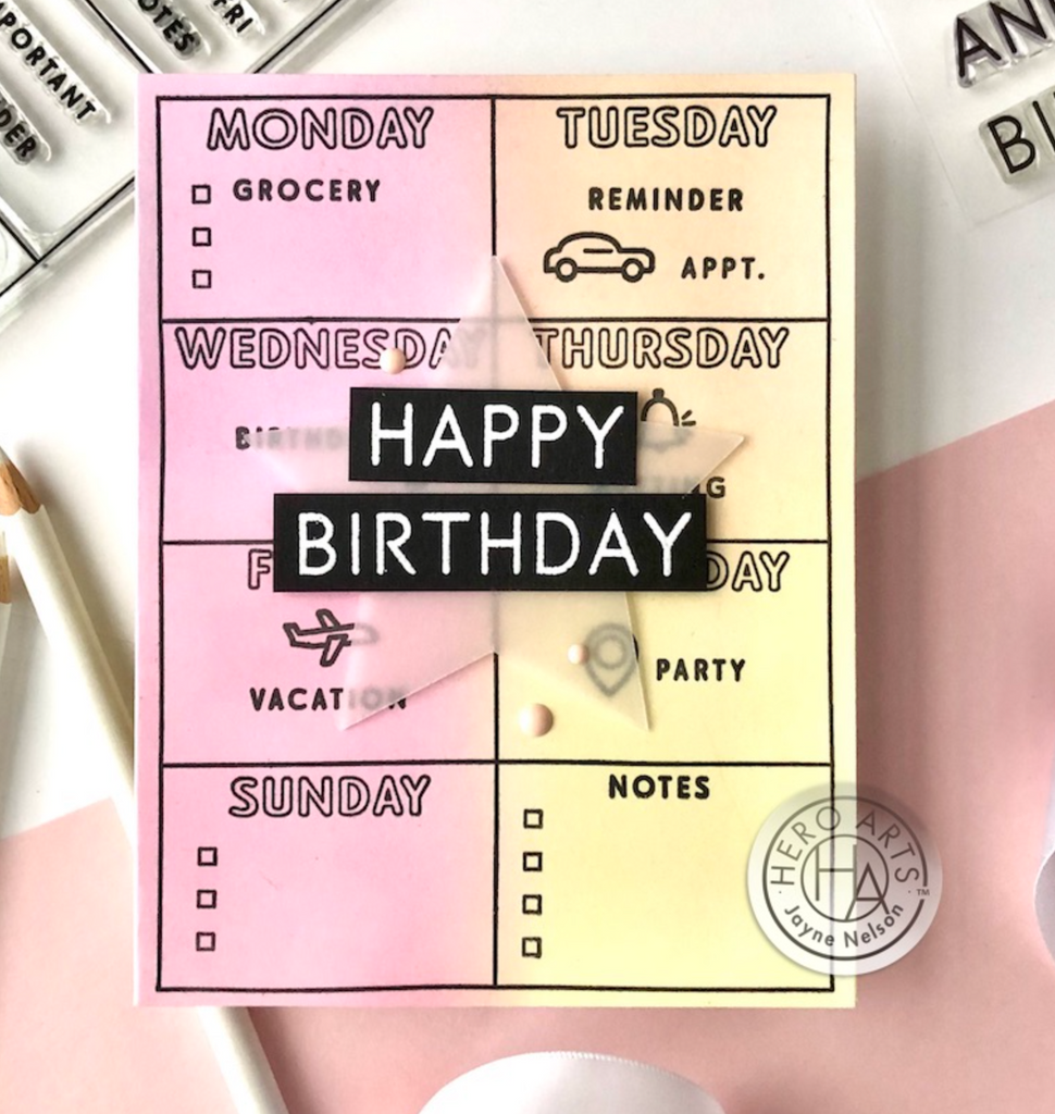 Hero Arts Clear Stamps Weekly Planner cm738 happy birthday
