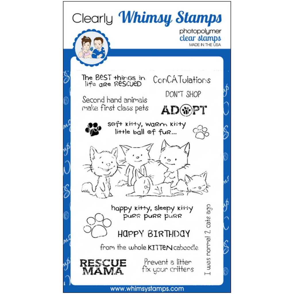 Whimsy Stamps Adopt Don't Shop Cats Clear Stamps cwsd223