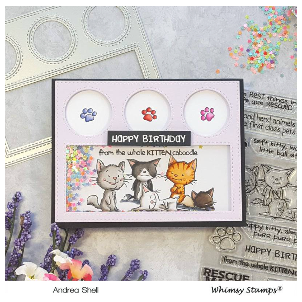Whimsy Stamps ADOPT DON'T SHOP CATS Clear Stamps CWSD223