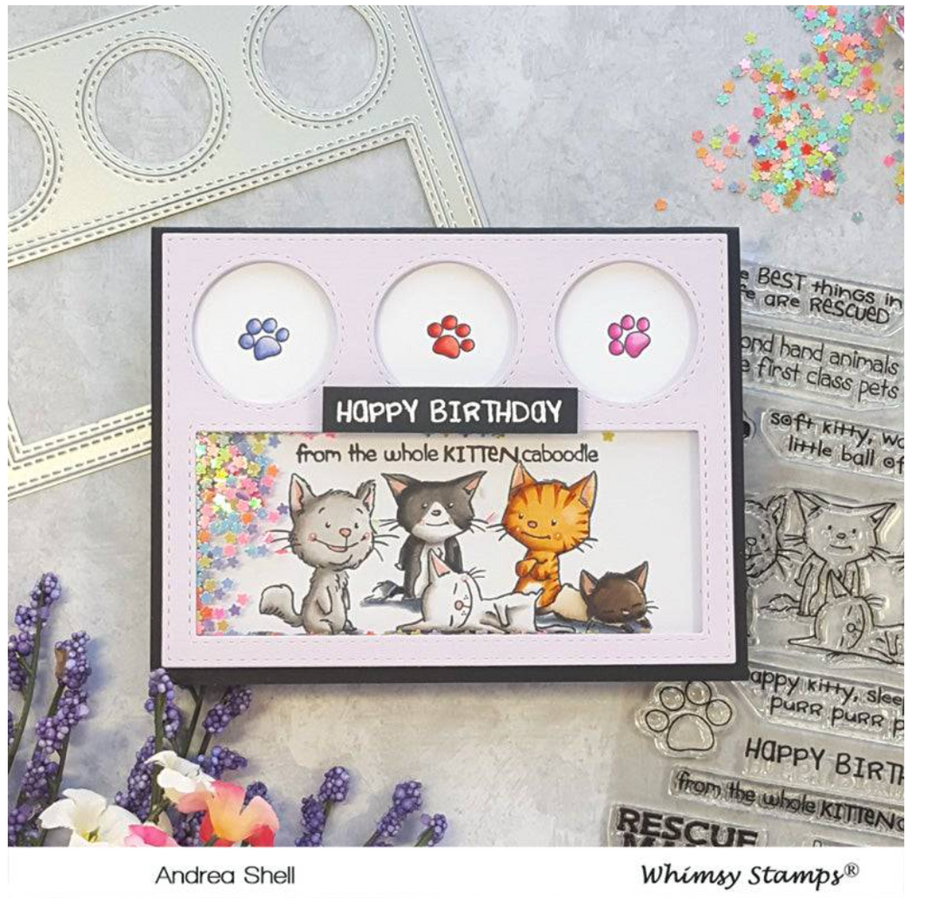 Whimsy Stamps ADOPT DON'T SHOP CATS Clear Stamps CWSD223