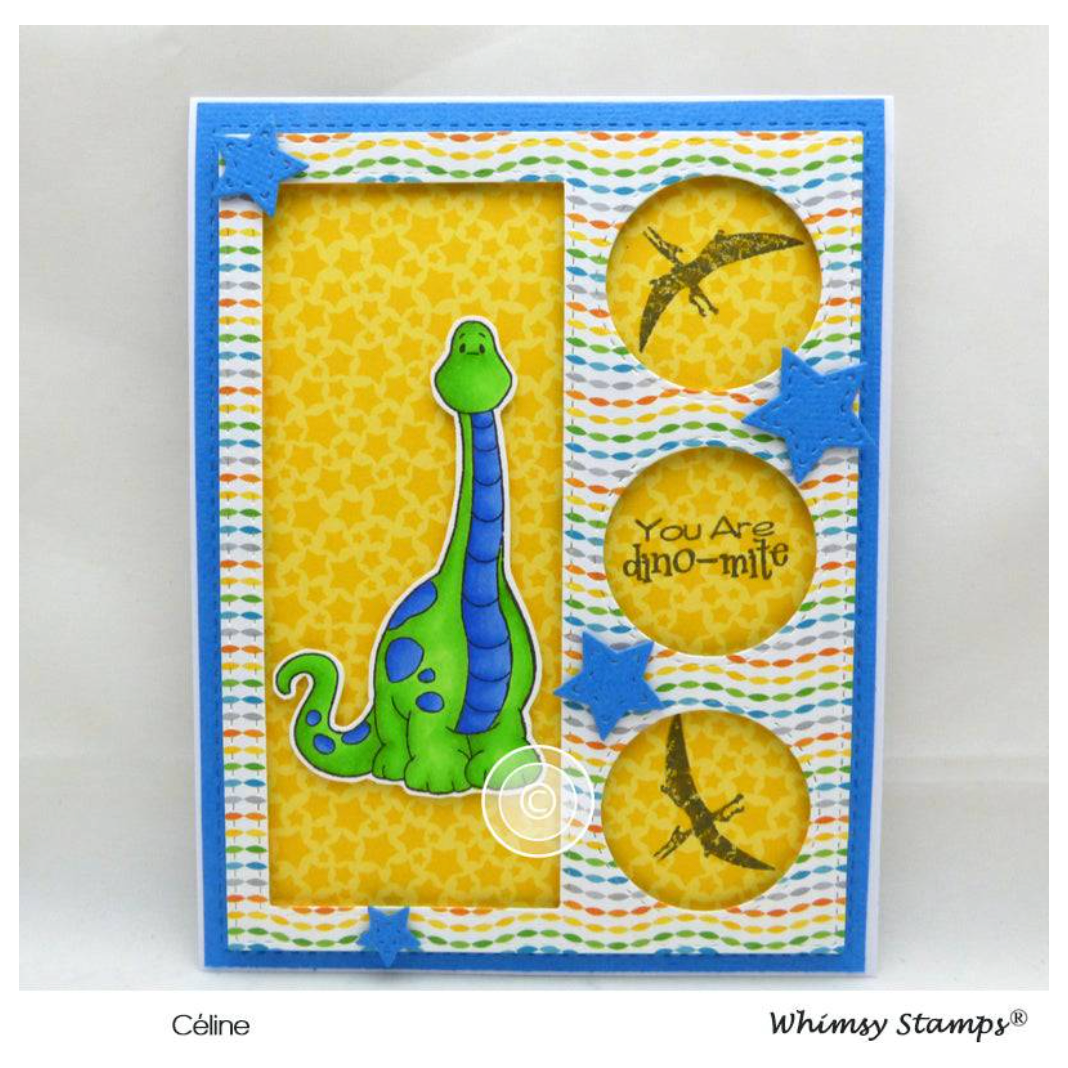Whimsy Stamps DINOSAUR FRIENDS Clear Stamps C1266