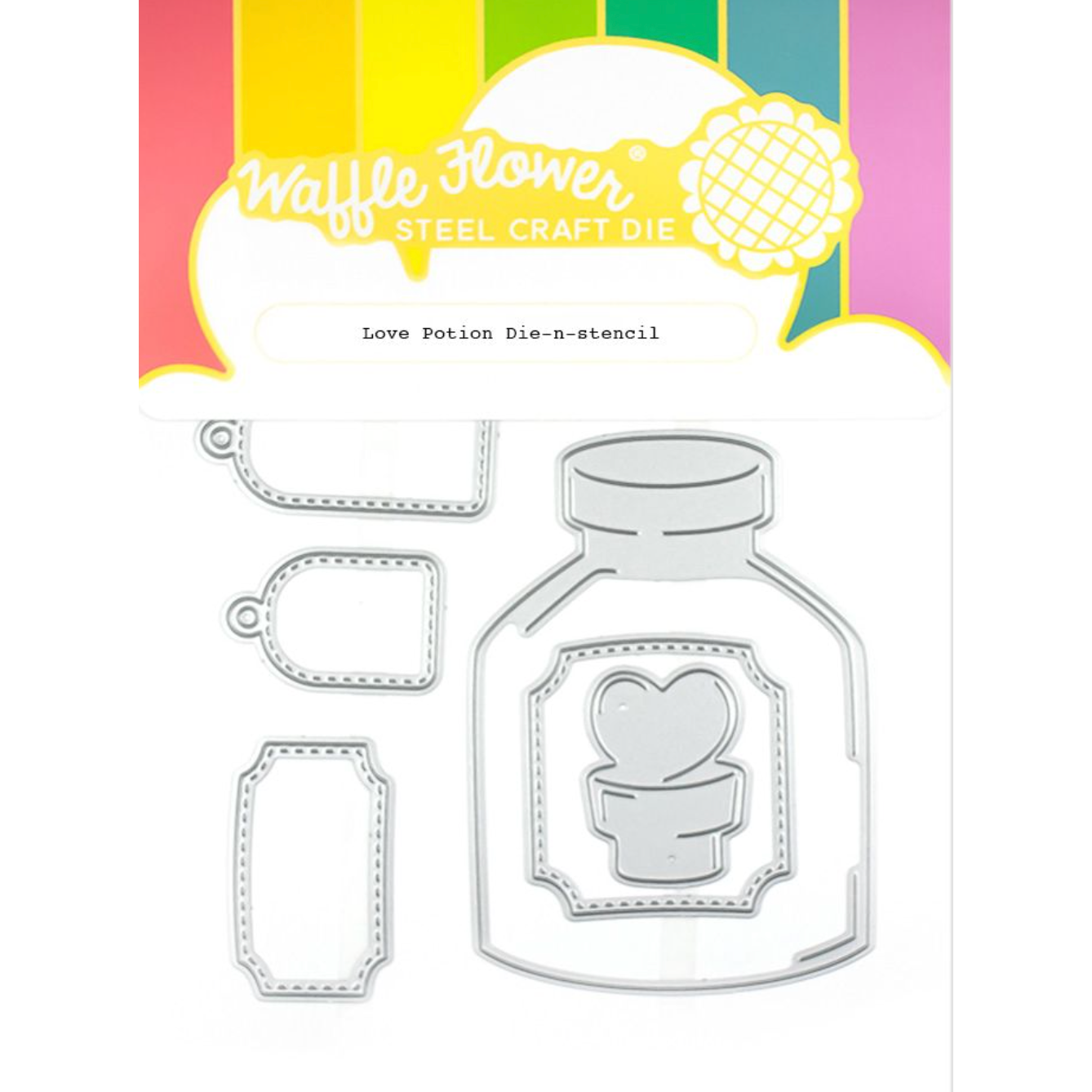 Waffle Flower Love Potion Die n Stencil 421592