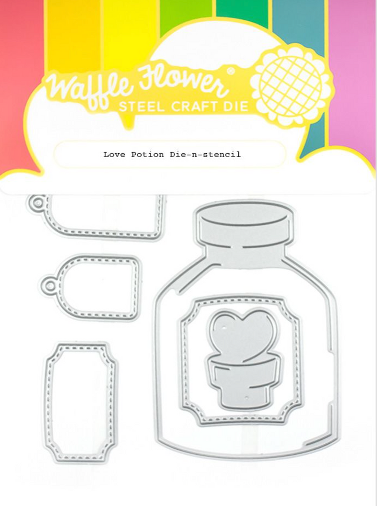 Waffle Flower Love Potion Die n Stencil 421592