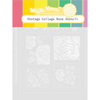 Waffle Flower Postage Collage Rose Stencils 421598