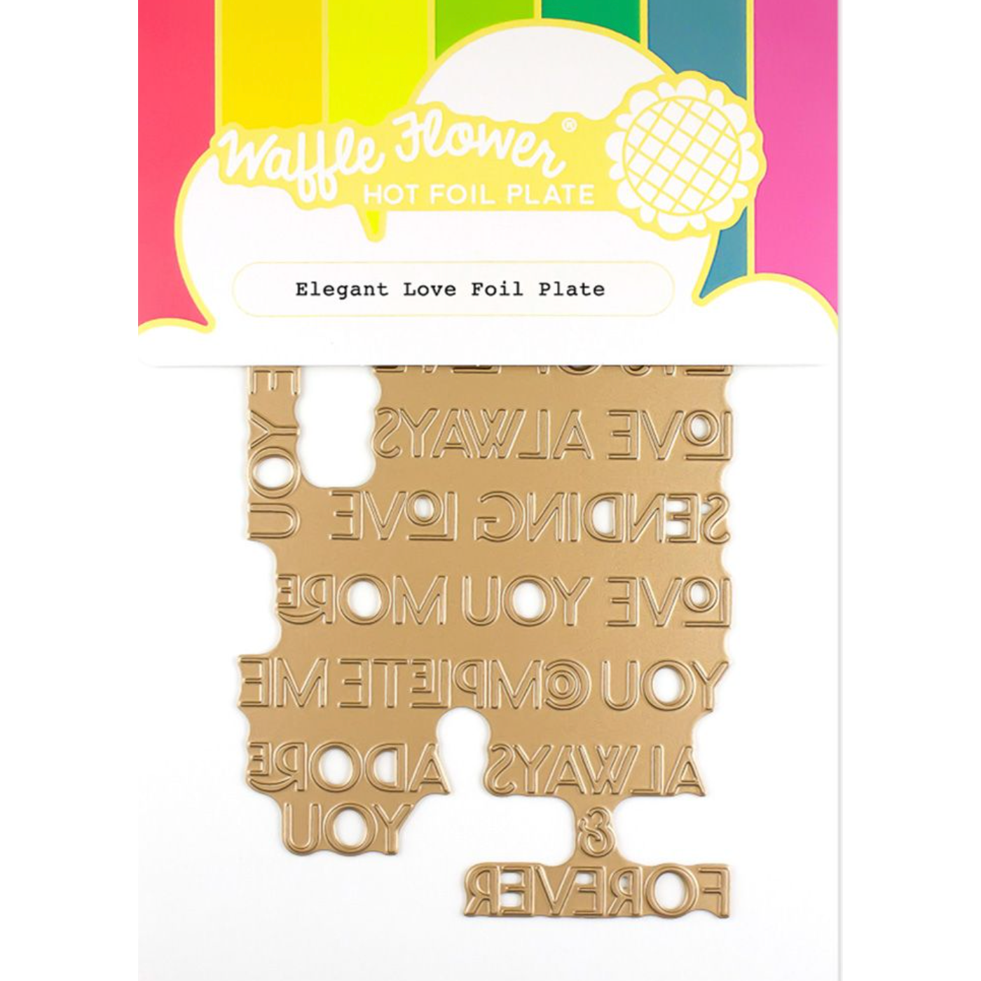 Waffle Flower Elegant Love Hot Foil Plate 421603