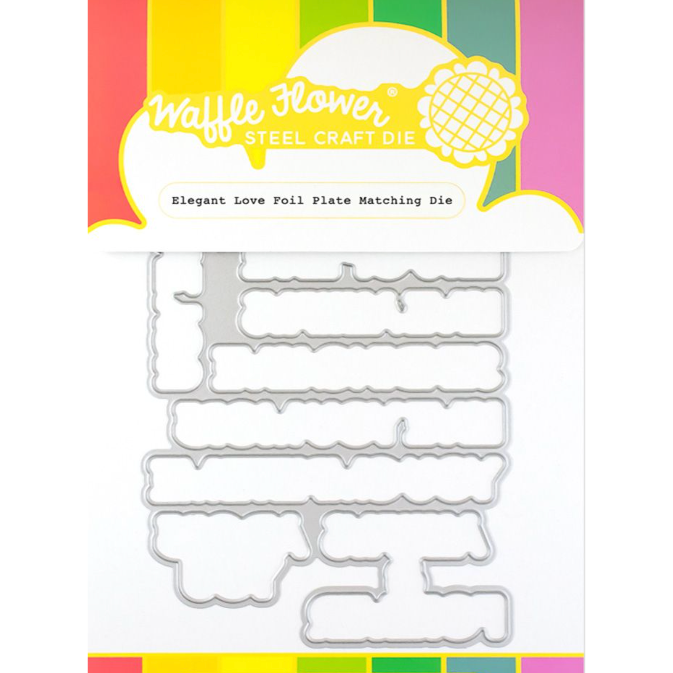 Waffle Flower Elegant Love Foil Plate Matching Die 421604