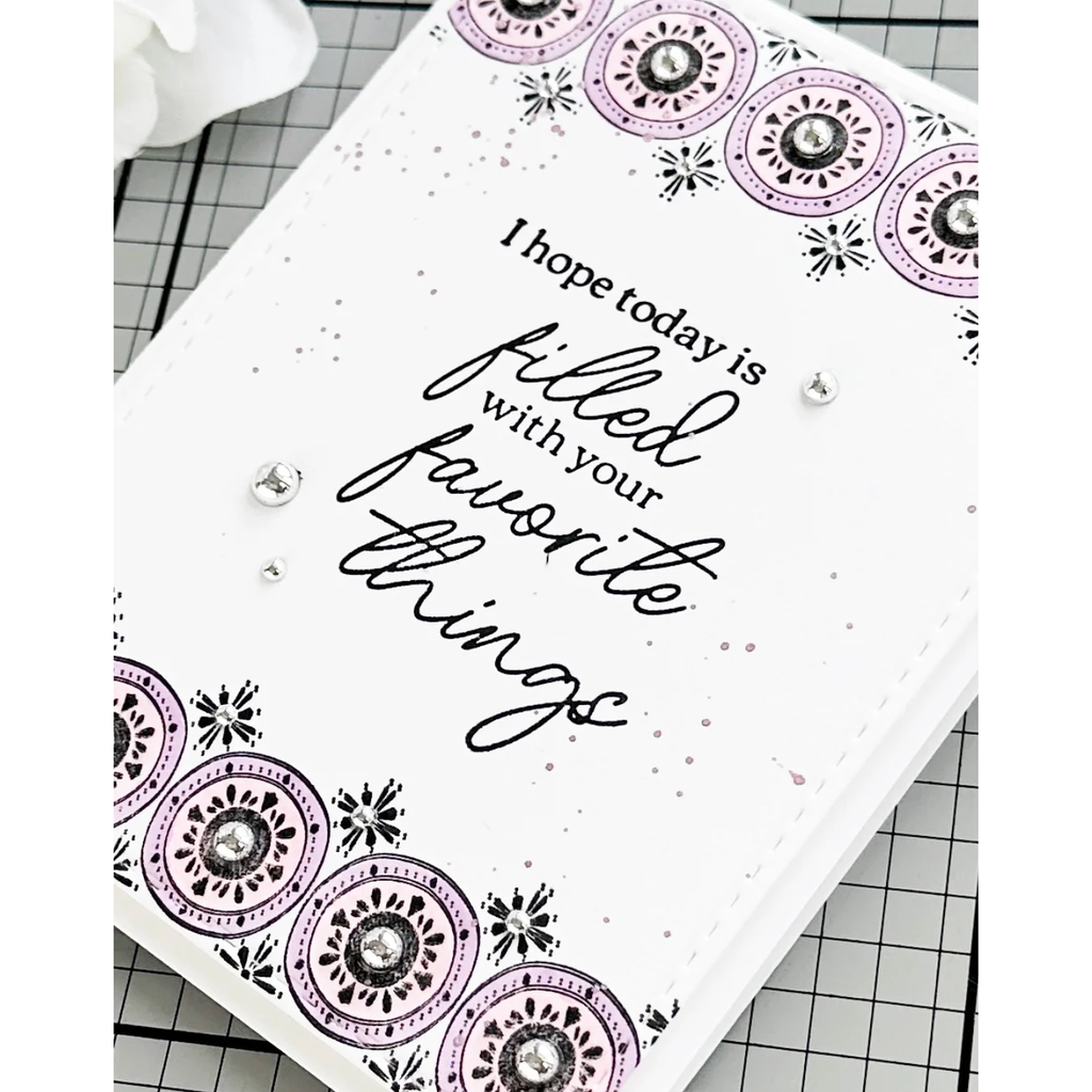Pinkfresh Studio Medallion Border Press Plate 215923 Favorite Things Card | color-code:ALT01