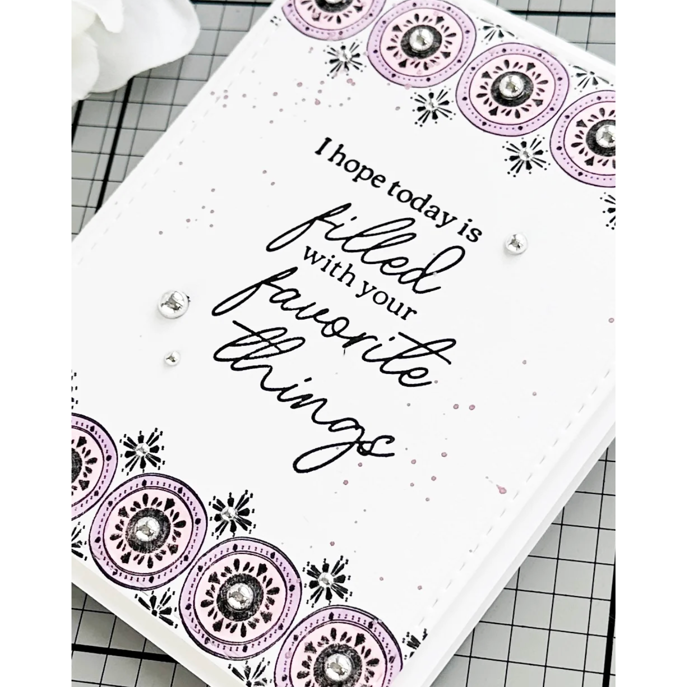 Pinkfresh Studio Medallion Border Press Plate 215923 Favorite Things Card | color-code:ALT01