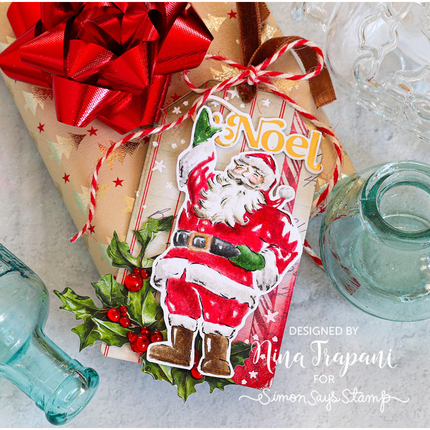 Tim Holtz Cling Rubber Stamps Jolly Holiday cms474 santa claus | color-code:ALT03