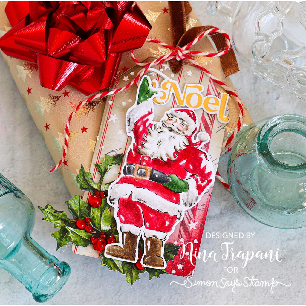 Tim Holtz Cling Rubber Stamps Jolly Holiday cms474 santa claus | color-code:ALT03