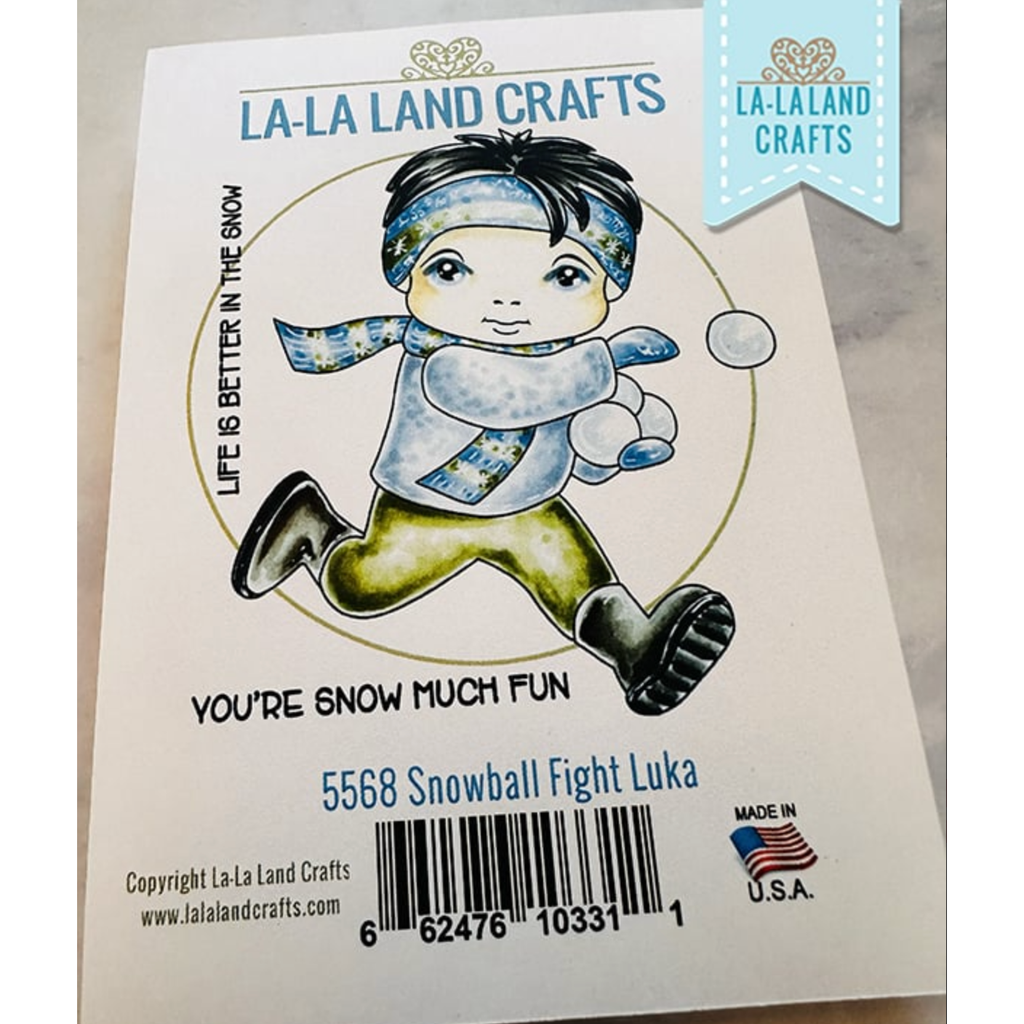 La-La Land Crafts Cling Stamp Snowball Fight Luka 5568