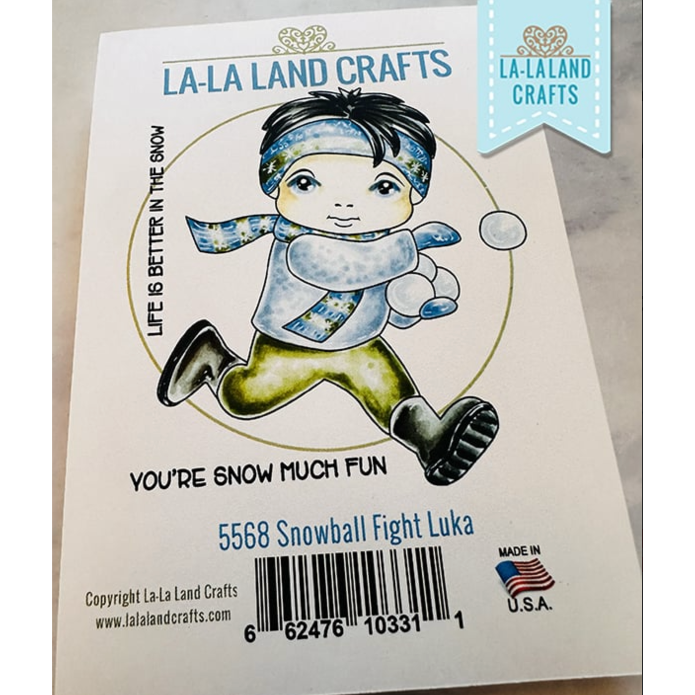 La-La Land Crafts Cling Stamp Snowball Fight Luka 5568
