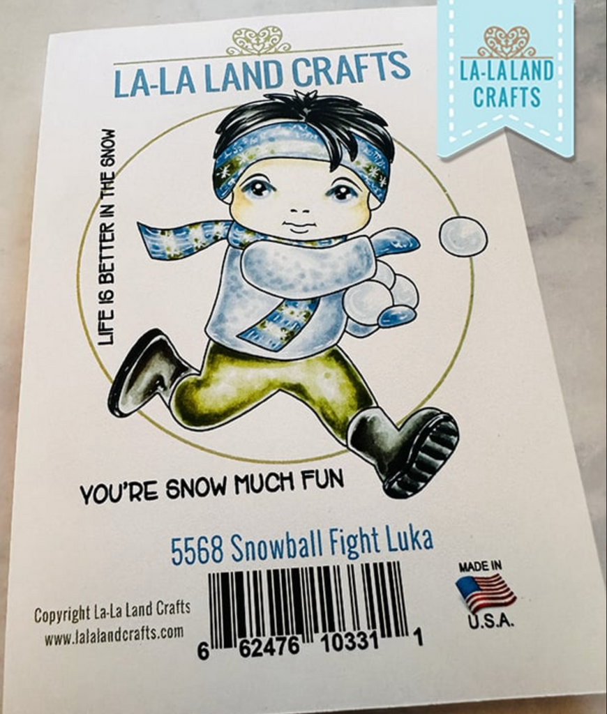 La-La Land Crafts Cling Stamp Snowball Fight Luka 5568