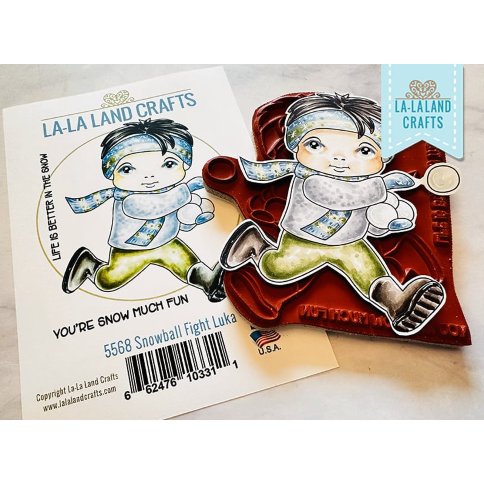 La-La Land Crafts Cling Stamp Snowball Fight Luka 5568 product image
