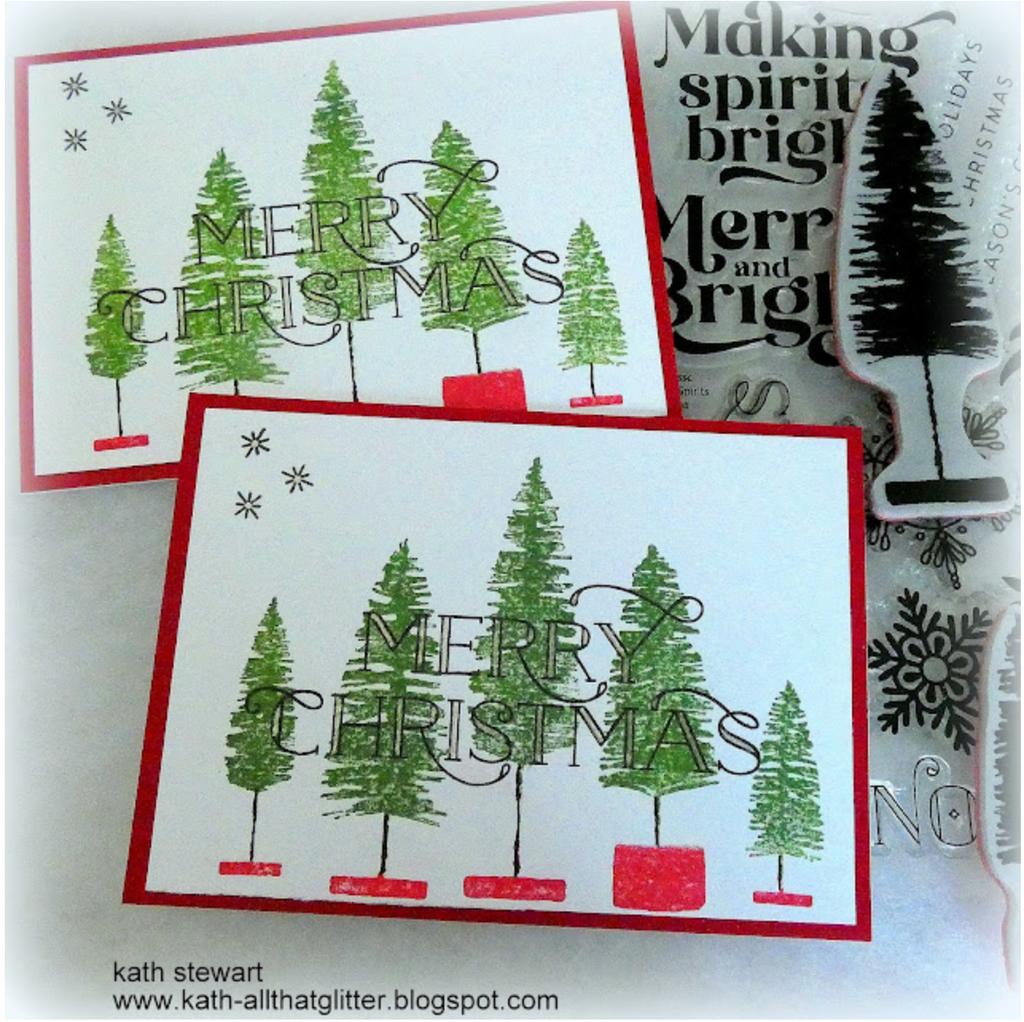 Tim Holtz Cling Rubber Stamps Bottle Brush Trees CMS455 merry christmas | color-code:ALT07
