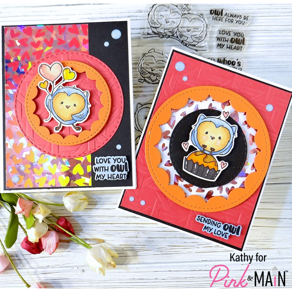Pink and Main Owl My Love Clear Stamps pm0665 my love