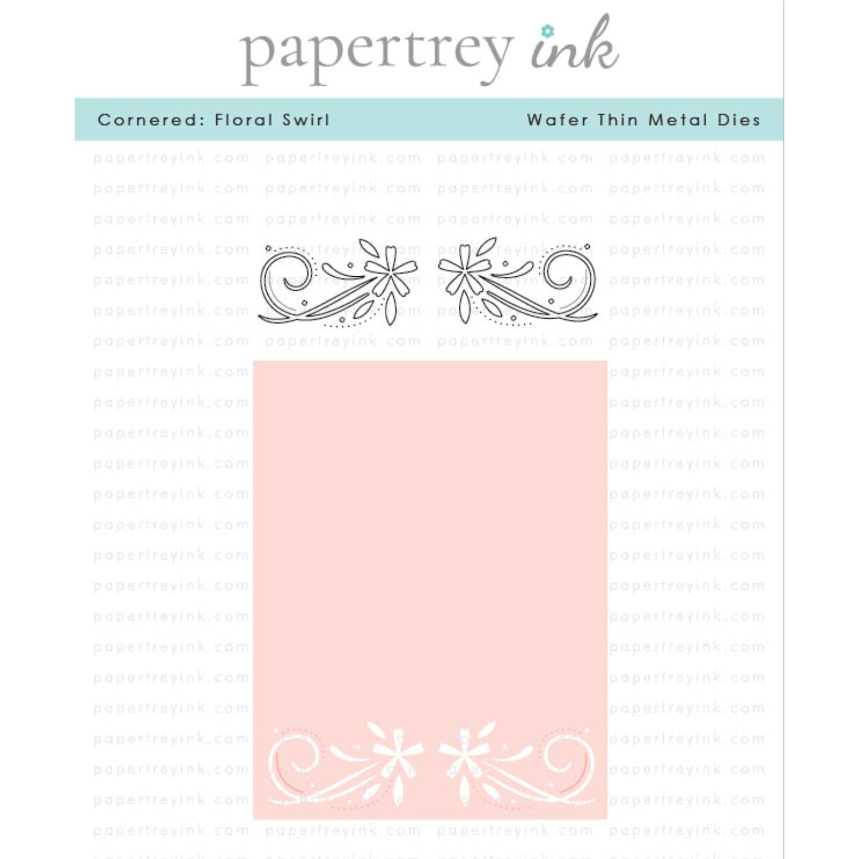 Papertrey Ink Cornered Floral Swirl Dies pti-0744
