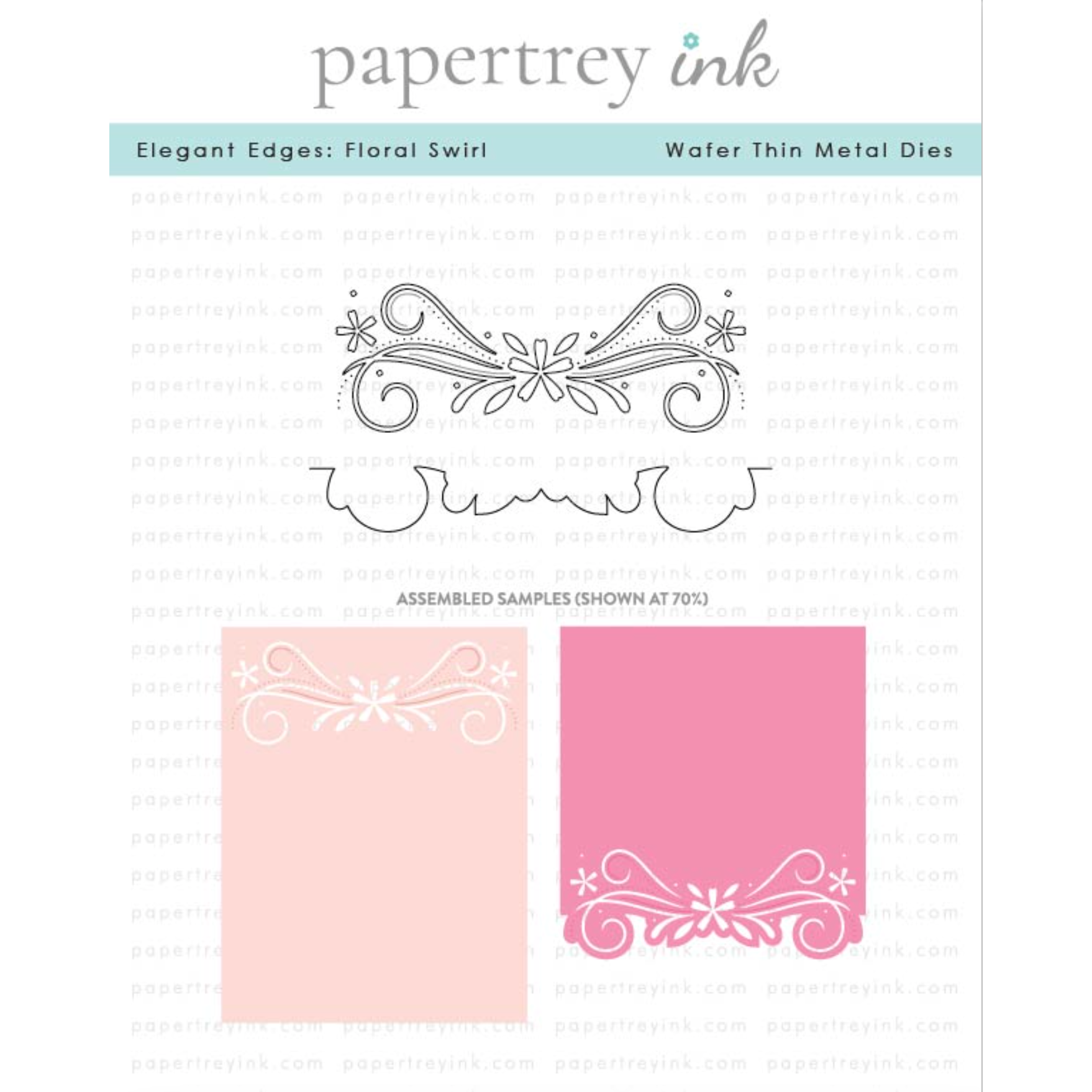 Papertrey Ink Elegant Edges Floral Swirl Dies pti-0743