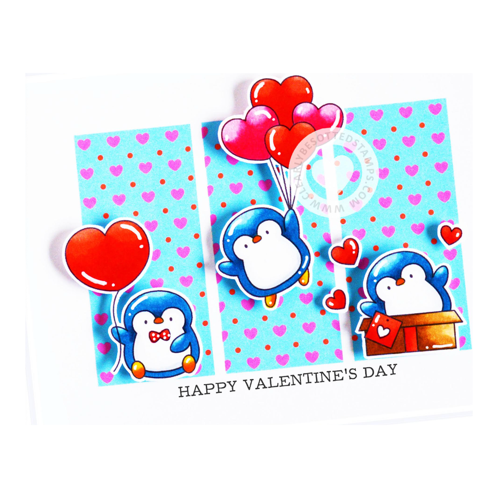 Clearly Besotted A Little Love Stencil cbtal444 heart balloons