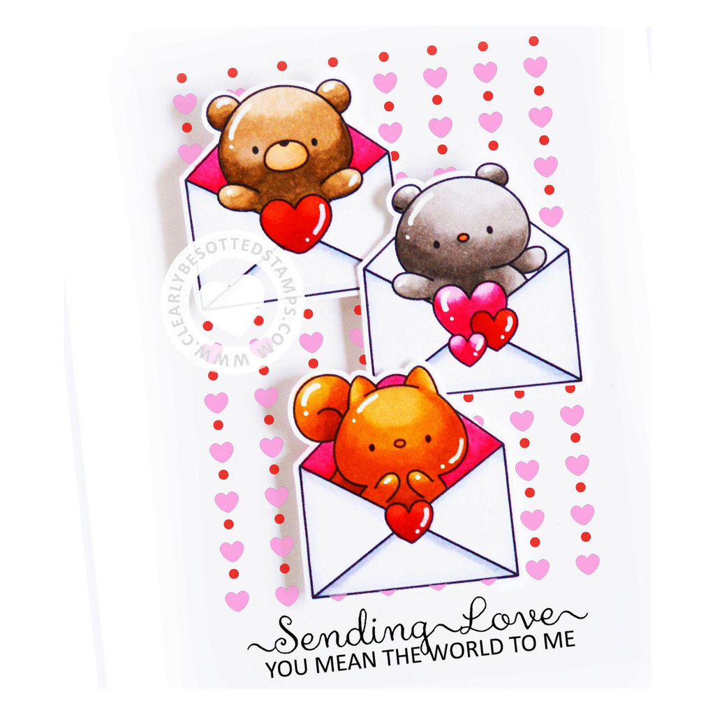 Clearly Besotted A Little Love Stencil cbtal444 sending love