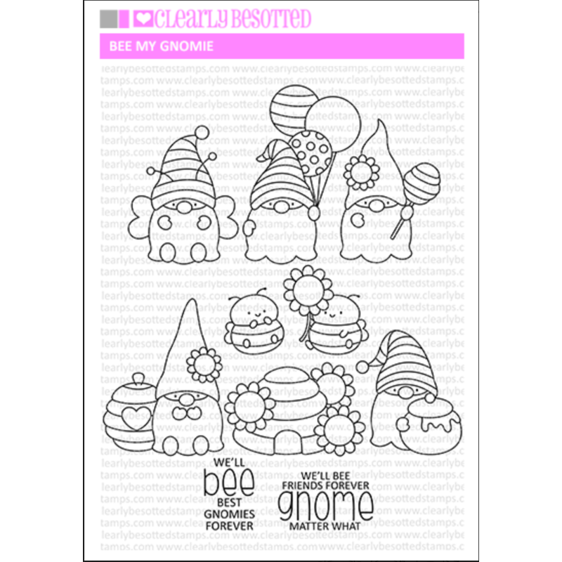 Clearly Besotted Bee My Gnomie Clear Stamps cbsbe446