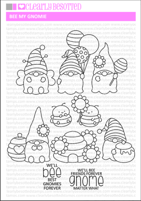 Clearly Besotted Bee My Gnomie Clear Stamps cbsbe446