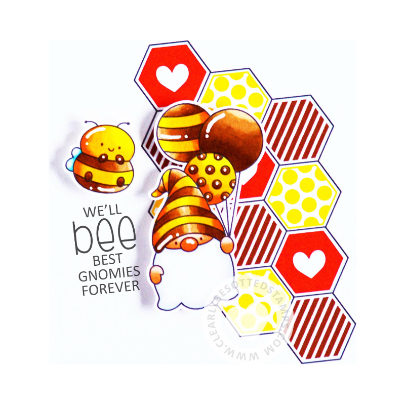 Clearly Besotted Bee My Gnomie Clear Stamps cbsbe446 best gnomies forever