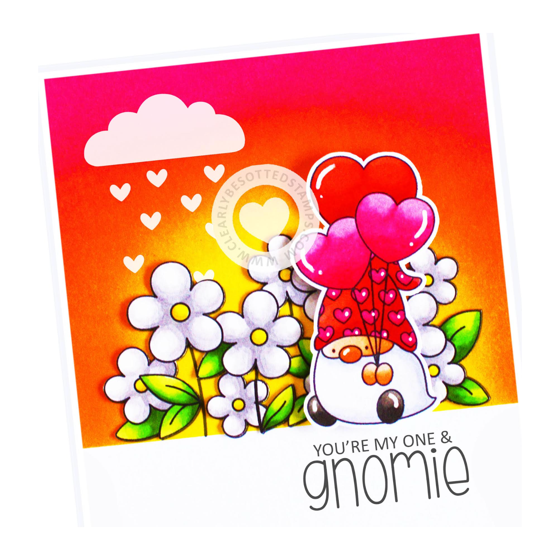 Clearly Besotted Love Like Gnome Other Clear Stamps cbslo447 daisies