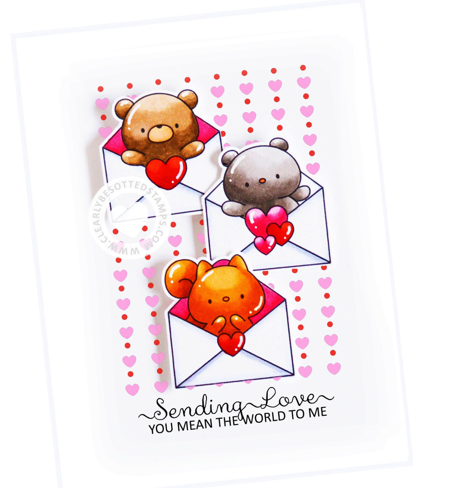 Clearly Besotted Sending Love Clear Stamps cbsse454 sending love