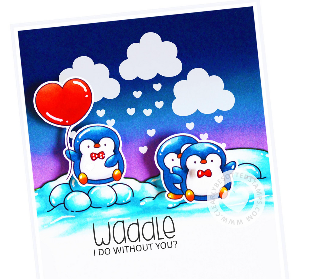 Clearly Besotted Waddle I Do Clear Stamps cbswa455 clouds