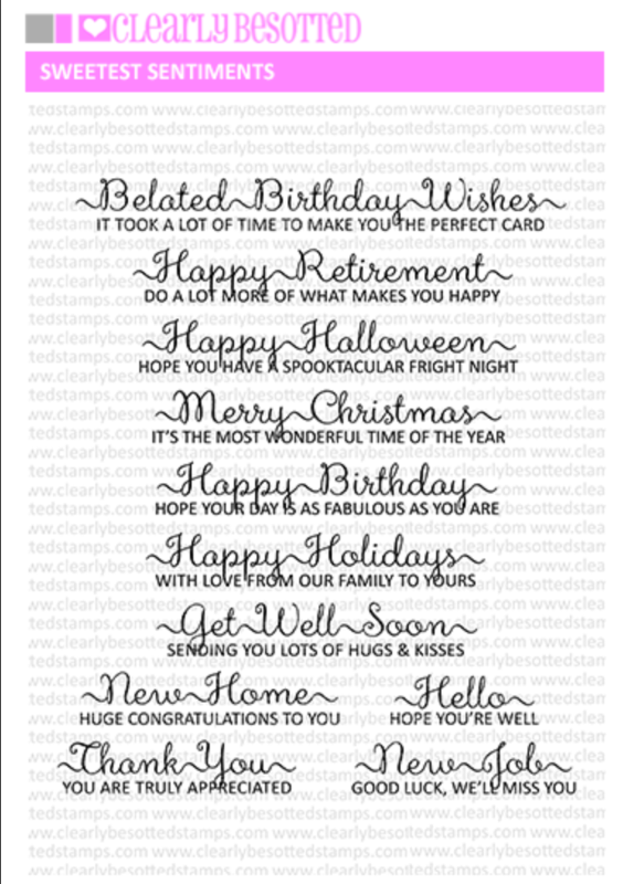 Clearly Besotted Sweetest Sentiments Clear Stamps cbssw458