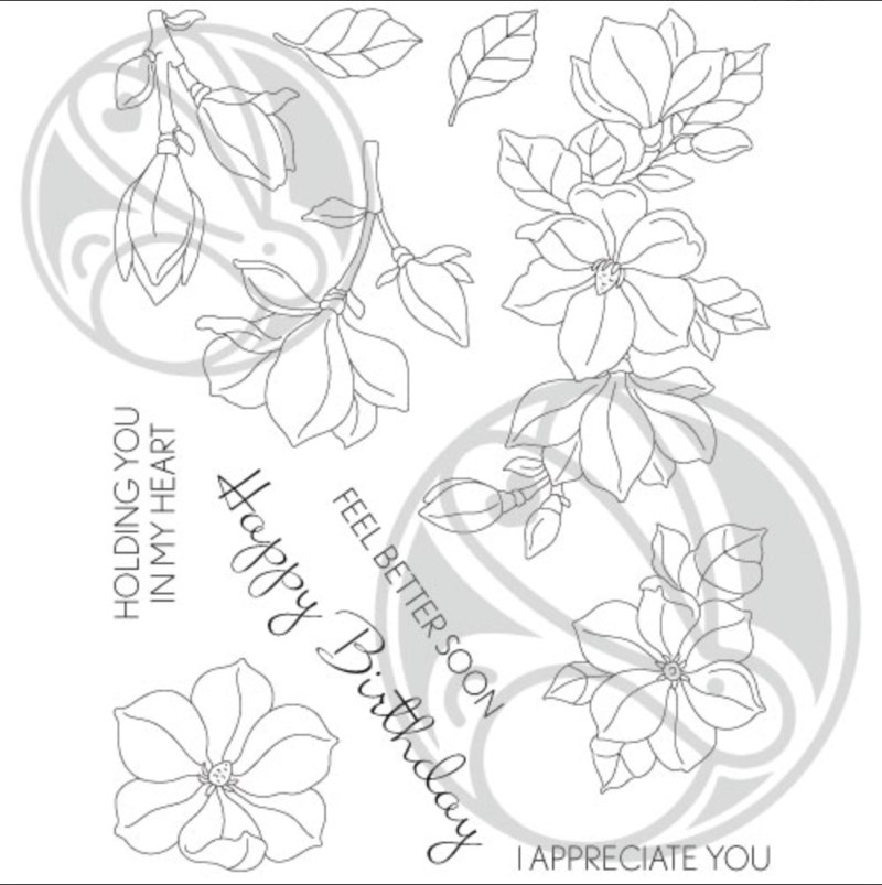 The Rabbit Hole Designs Mindful Magnolias Clear Stamps trh-223