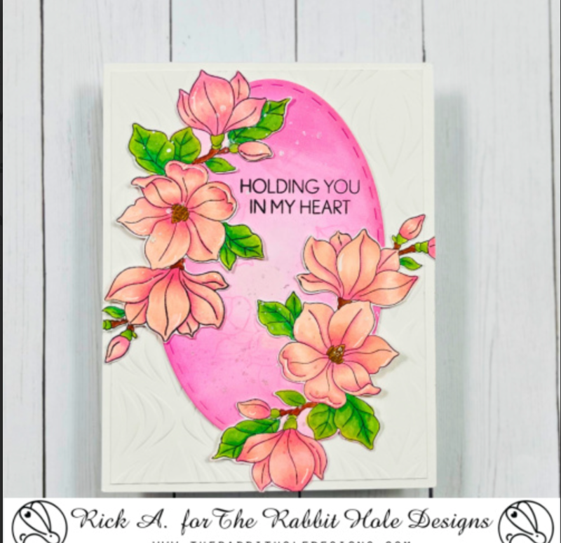 The Rabbit Hole Designs Mindful Magnolias Dies trh-223d holding you in my heart