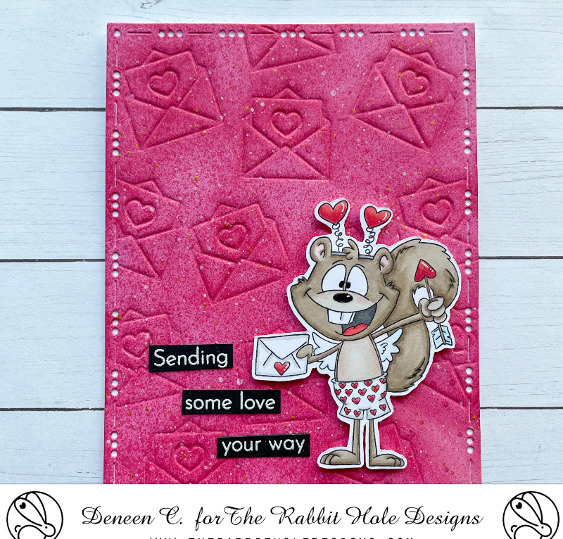 The Rabbit Hole Designs Cupid Clarence Clear Stamps trh-229 sending love