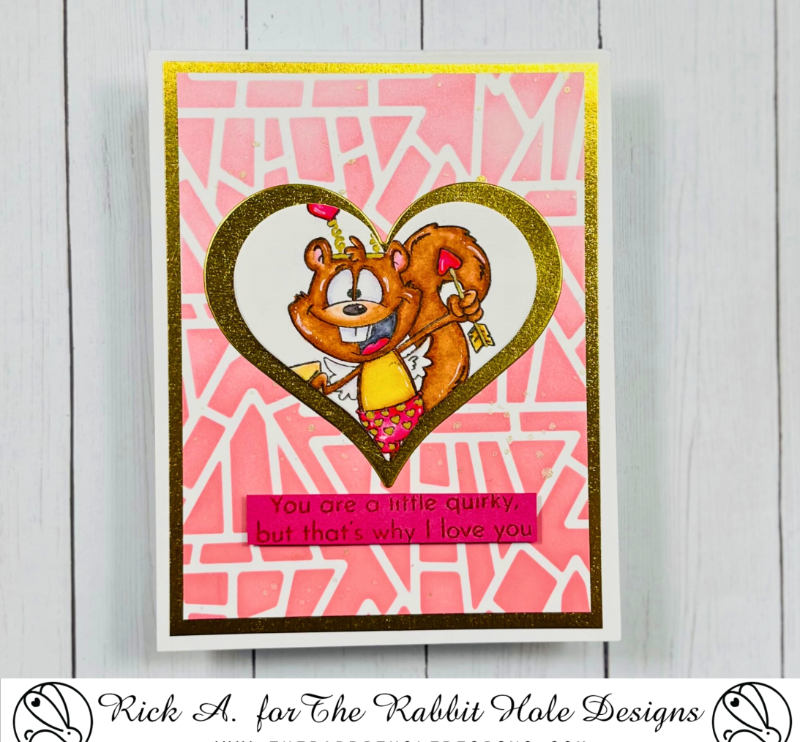 The Rabbit Hole Designs Cupid Clarence Clear Stamps trh-229 i love you