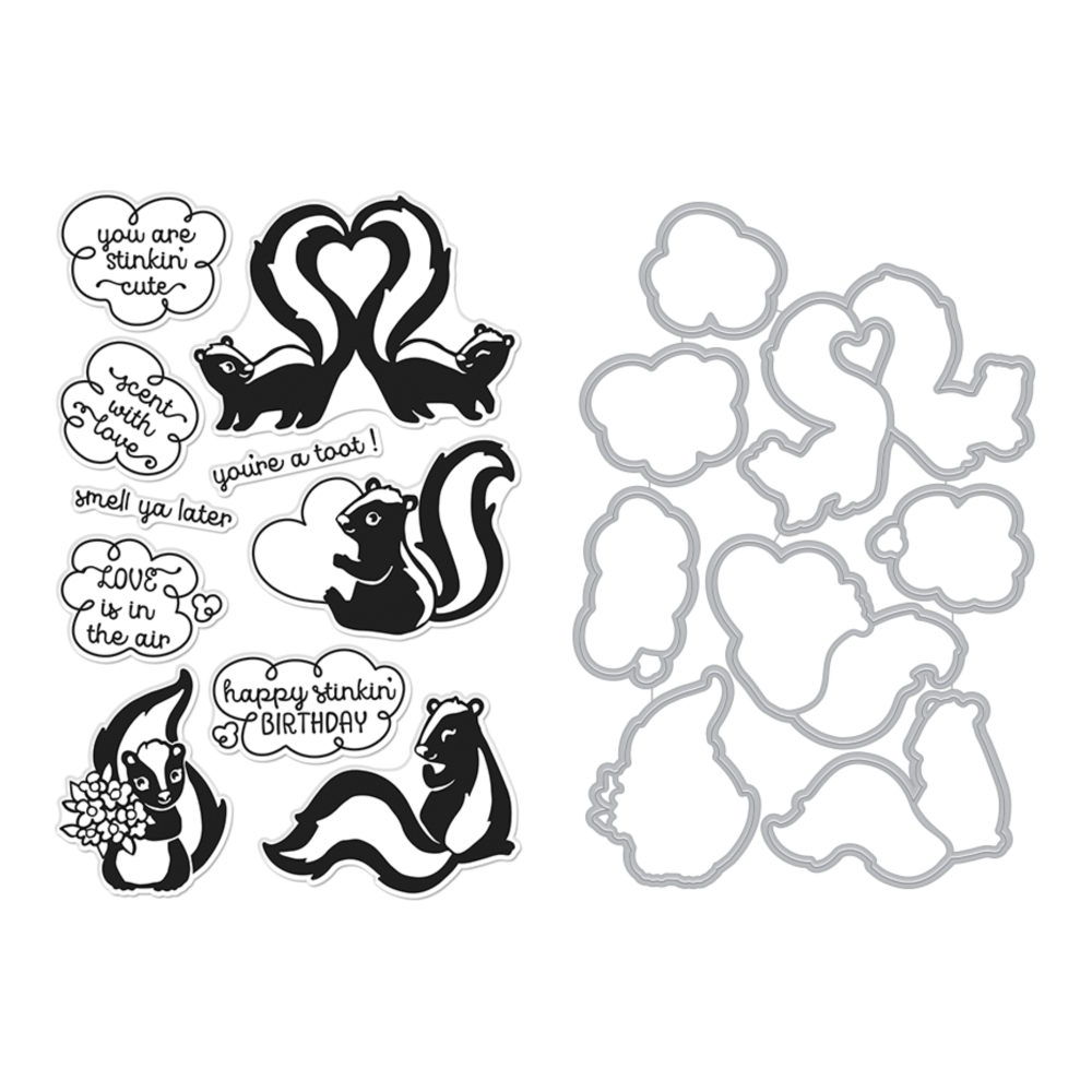Hero Arts Skunk Love Clear Stamp and Die Set sb396