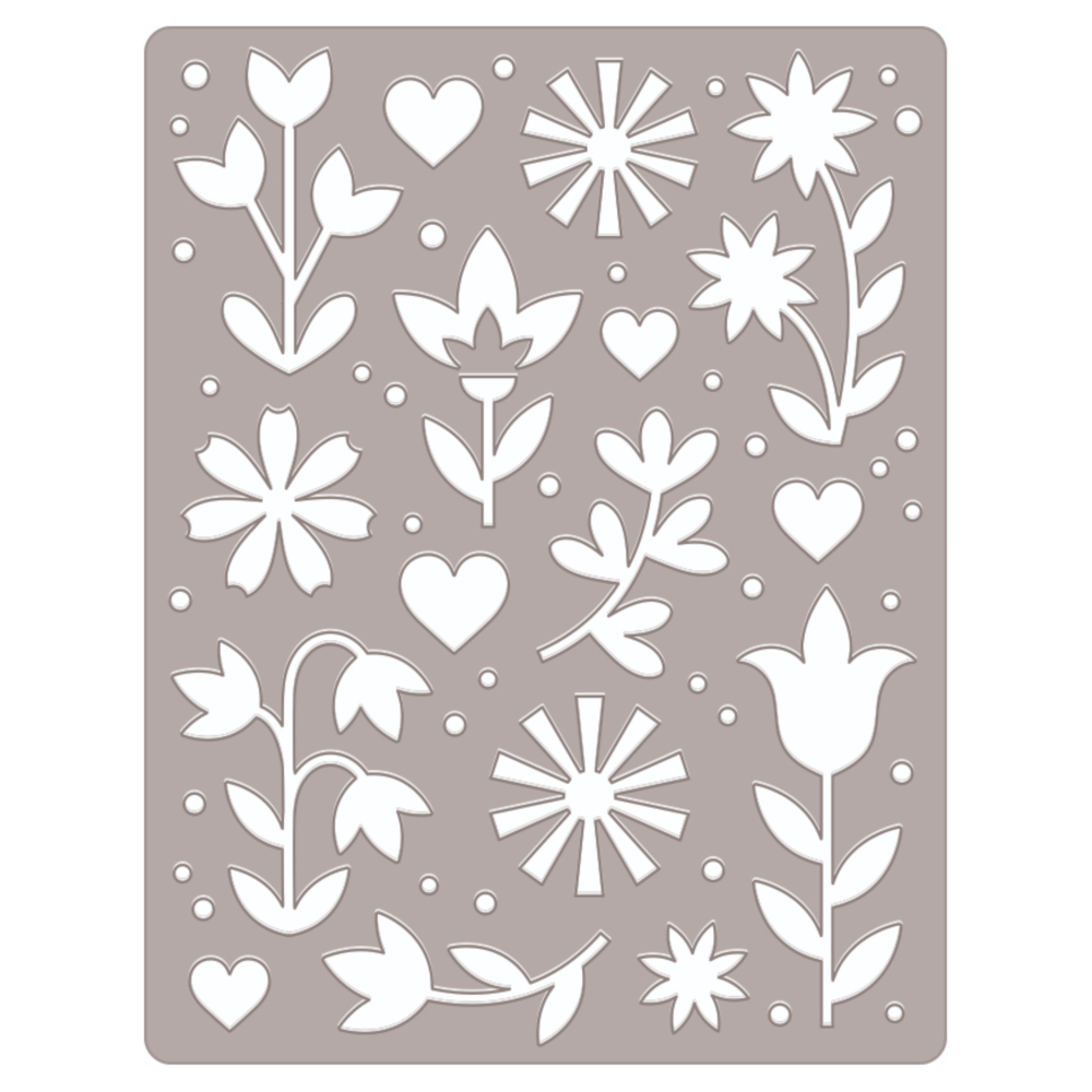 Hero Arts Flower and Hearts Cover Plate Die df189